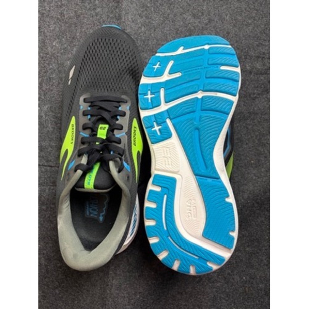 Brooks Adrenaline GTS 22 Mens Grey Lime Blue Running Shoes 11.5 4E 1103914E006